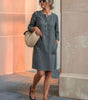 Robe Droite Femme en Lin et Coton avec Boutons et Poches - Emilia Lane