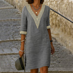 Robe Mi-longue en Coton et Lin pour Femme | Idéale pour l'Été
