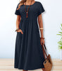 Robe en coton et lin pour femmes - Emilia Lane