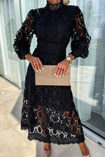 Robe en Dentelle avec Col Montant pour Femmes - Emilia Lane