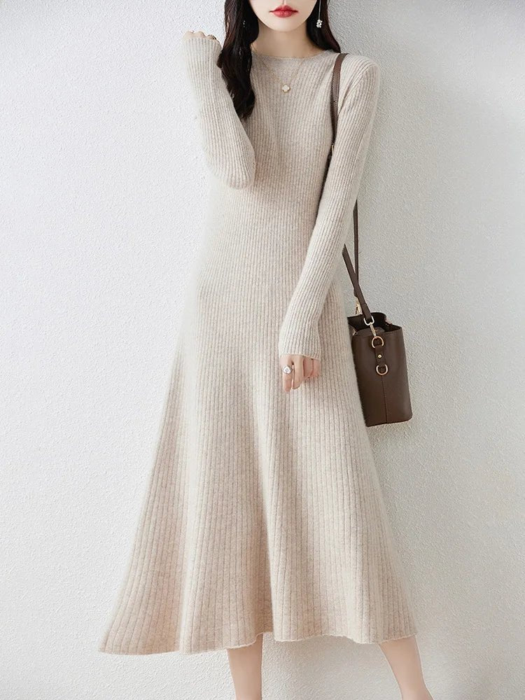 Robe en Laine à Longues Manches pour Femmes - Emilia Lane