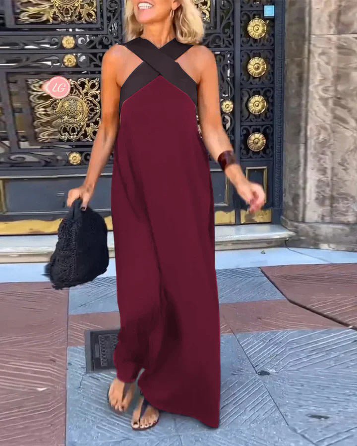 Robe Longue à Bretelles Croisées pour Femmes - Emilia Lane
