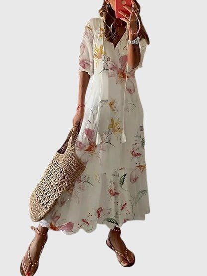 Robe Longue à Col V pour Femmes - Emilia Lane