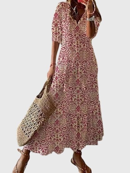 Robe Longue à Col V pour Femmes - Emilia Lane