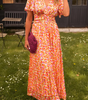Robe Longue à Imprimé Fleuri et Taille Marquée pour Femme | Idéale pour l'Été - Emilia Lane
