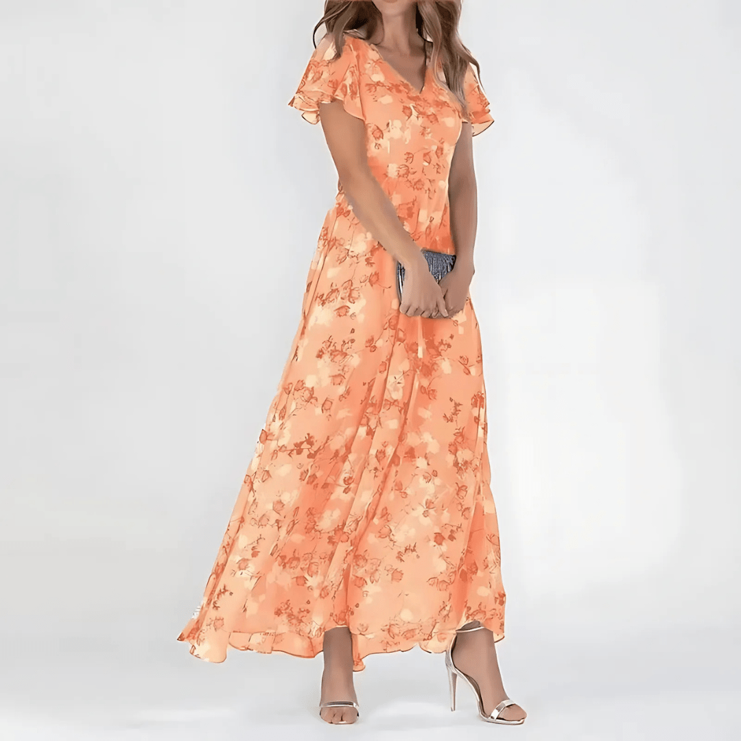Robe Longue à Imprimé Floral en Chiffon pour Femmes - Emilia Lane