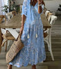 Robe Longue à Imprimé Géométrique et Manches Lanternes pour Femmes - Emilia Lane