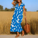 Robe Longue à Imprimé Géométrique pour Femme | Idéale pour l'Été - Emilia Lane