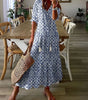Robe longue à manches trois - quarts à motif à carreaux pour femmes - Emilia Lane