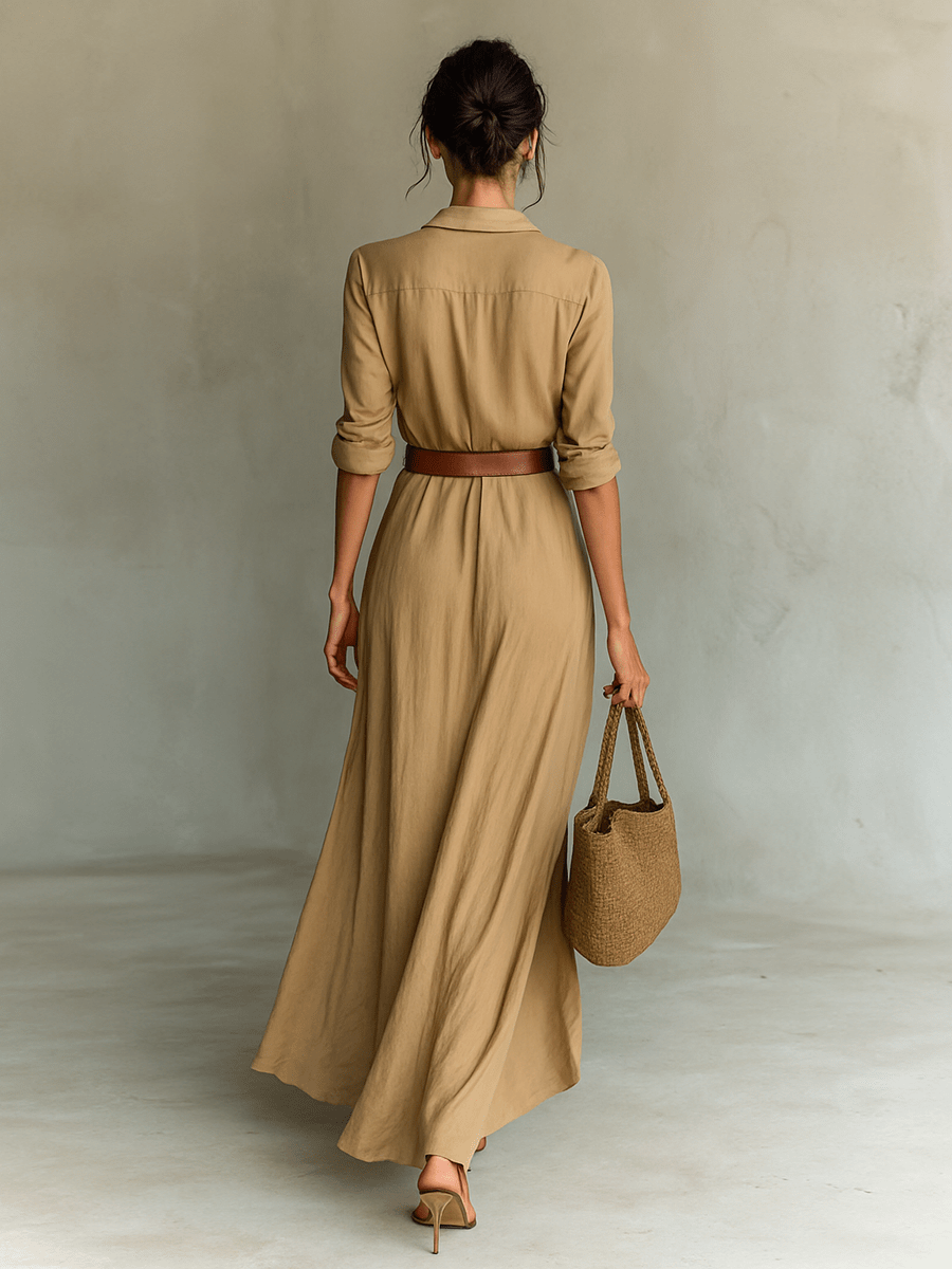 Robe Longue Asymétrique à Ceinture pour Femmes - Emilia Lane
