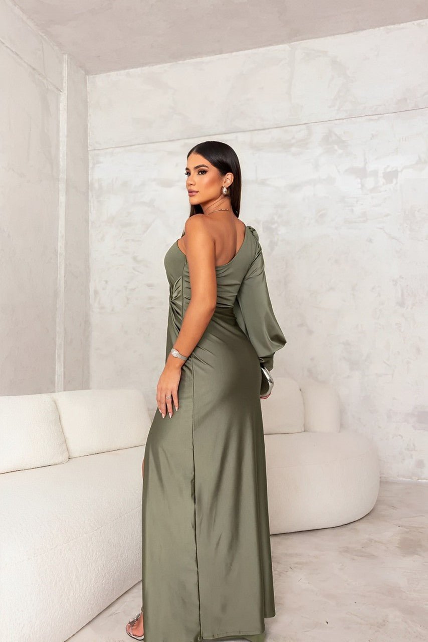 Robe Longue Asymétrique à Épaule Dénudée pour Femmes - Emilia Lane