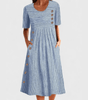 Robe longue boutonnée avec poches pour femmes - Emilia Lane