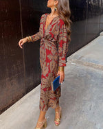 Robe Longue Droite à Col V pour Femmes - Emilia Lane