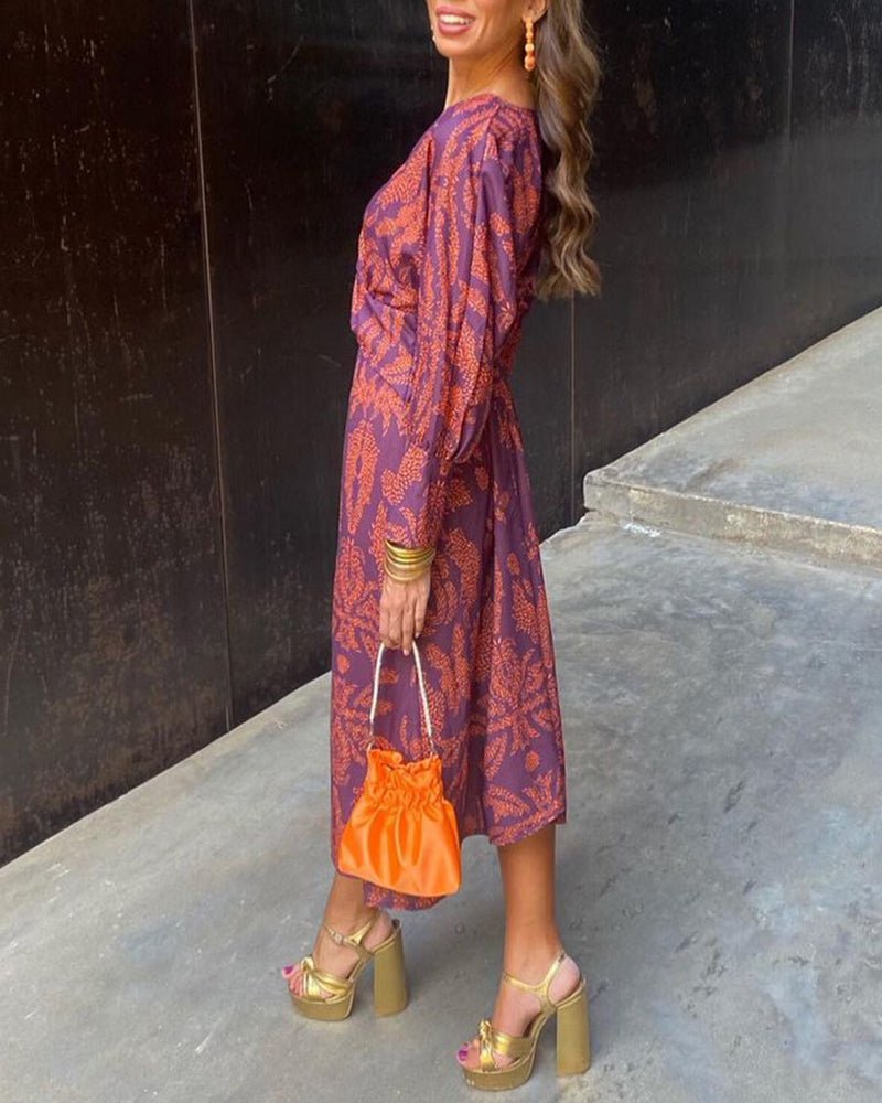 Robe Longue Droite à Col V pour Femmes - Emilia Lane