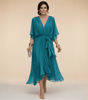 Robe Longue en Chiffon à Manches Évasées pour Femmes - Emilia Lane