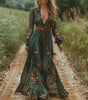 Robe longue imprimée à manches longues pour femmes - Emilia Lane