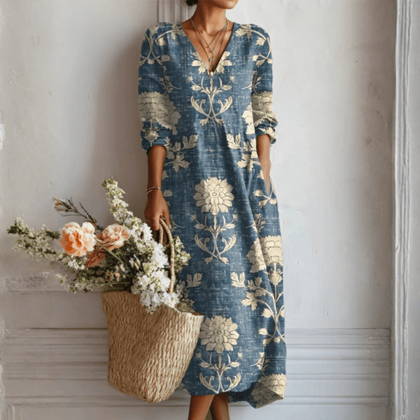 Robe Longue Imprimée en Polyester pour Femmes - Emilia Lane