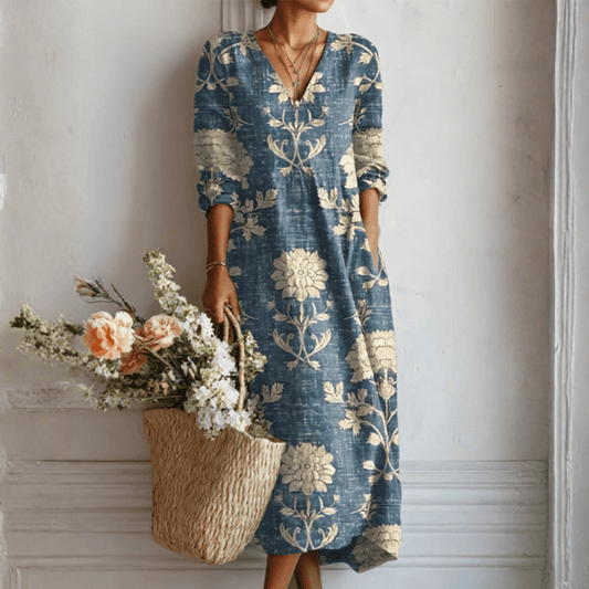 Robe Longue Imprimée en Polyester pour Femmes - Emilia Lane