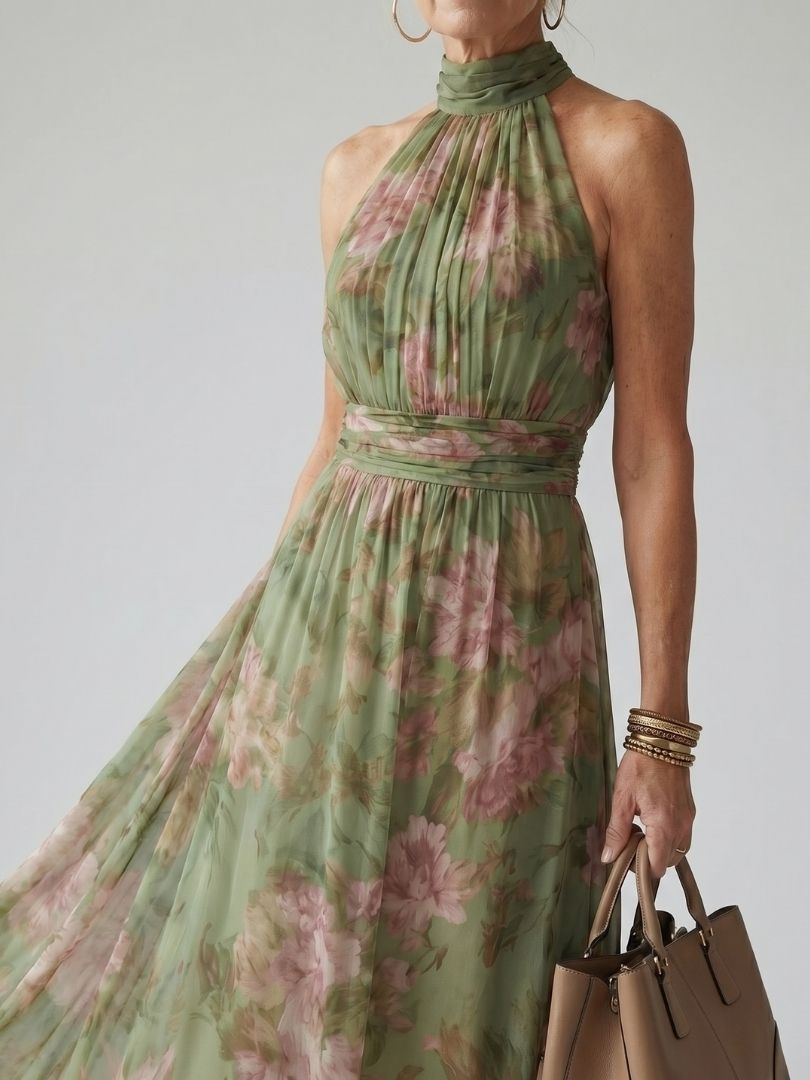 Robe Longue Imprimée Florale pour Femmes