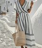 Robe Longue Plissée à Manches Courtes pour Femmes - Emilia Lane