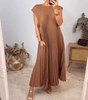 Robe Longue Plissée sans Manches pour Femme | Idéale pour le Quotidien - Emilia Lane