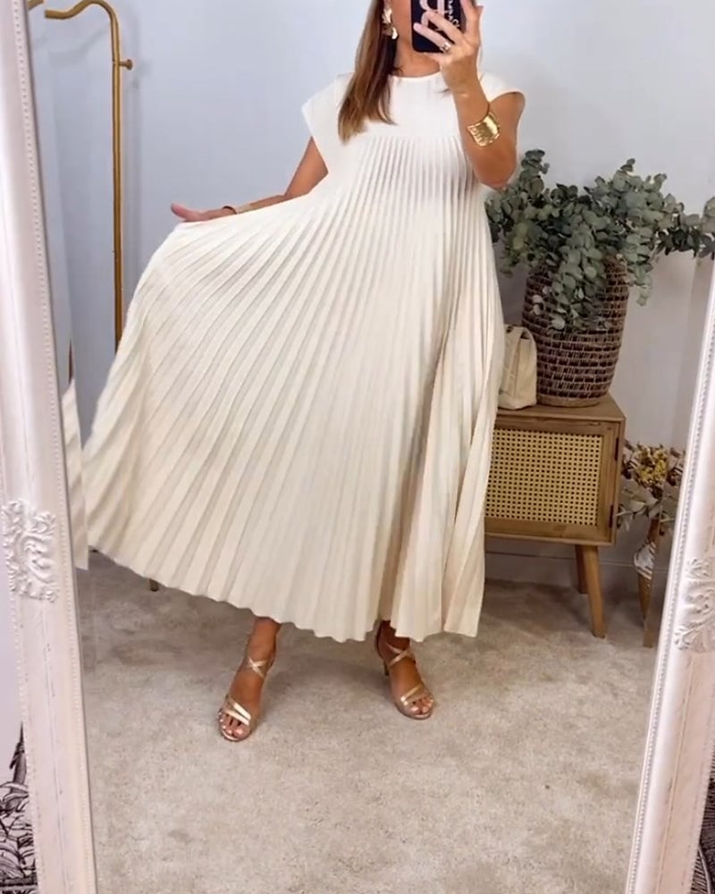 Robe Longue Plissée sans Manches pour Femme | Idéale pour le Quotidien - Emilia Lane