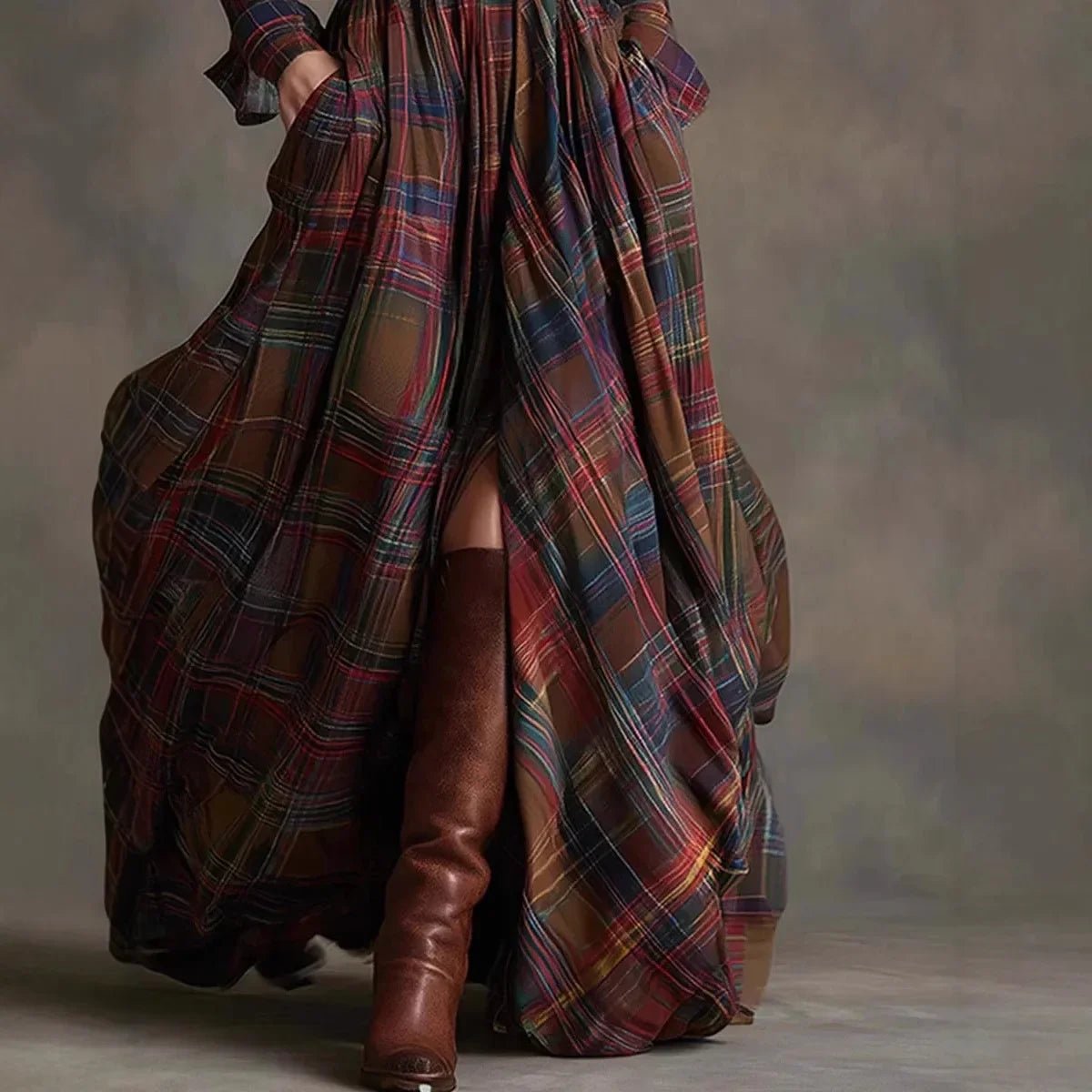 Robe Maxi à Carreaux pour Femmes - Emilia Lane