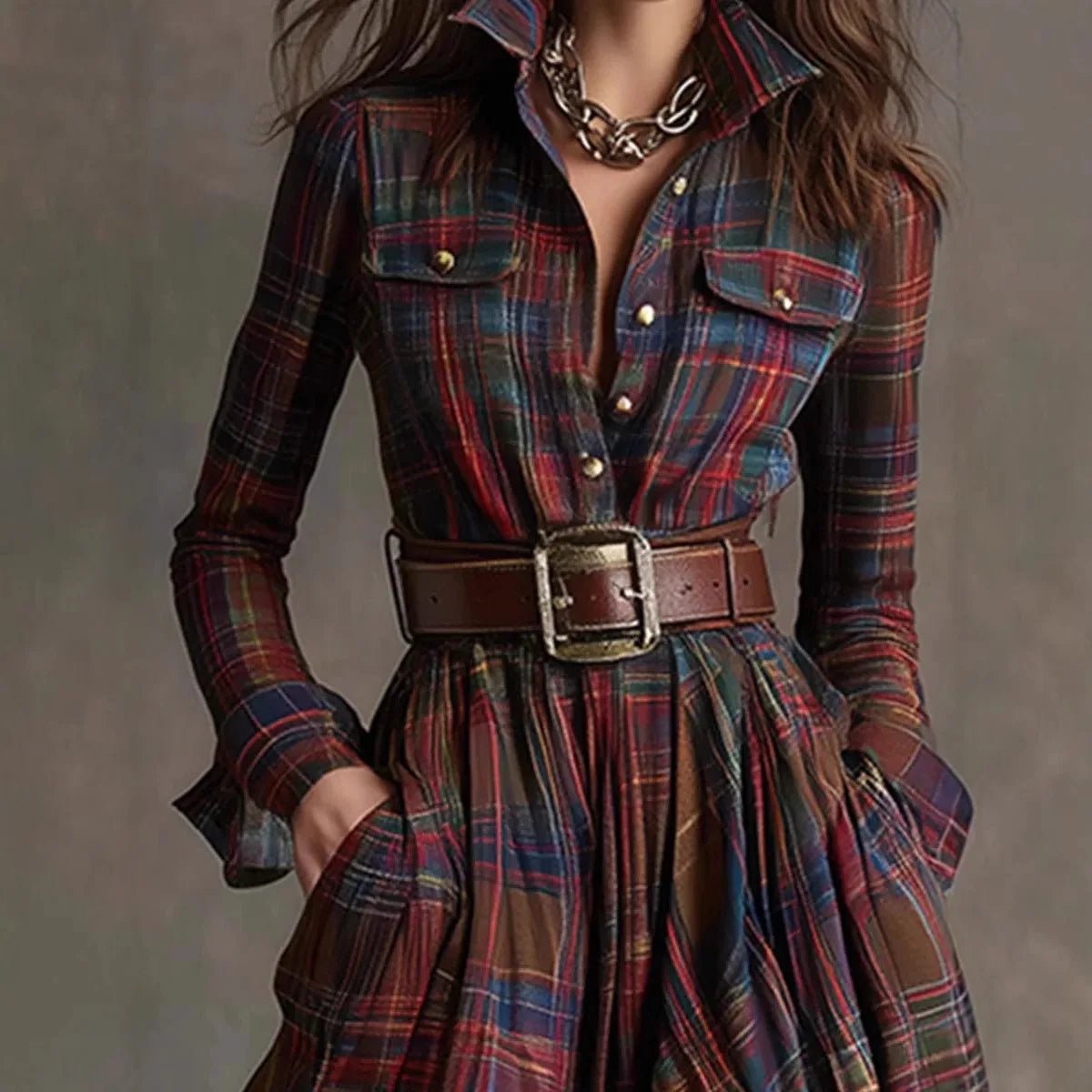 Robe Maxi à Carreaux pour Femmes - Emilia Lane