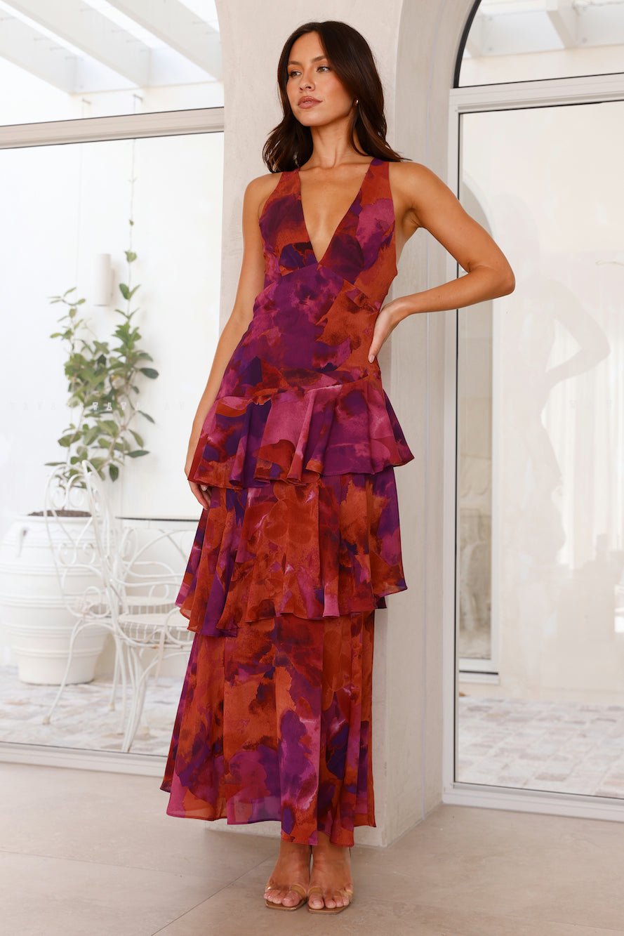 Robe Maxi en Chiffon à Volants pour Femmes - Emilia Lane