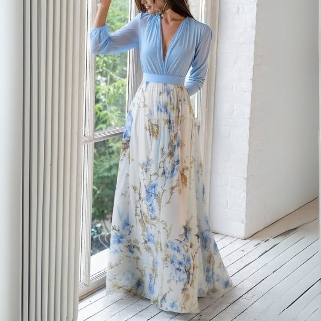 Robe Maxi Imprimée à Manches Longues pour Femmes - Emilia Lane