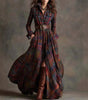 Robe Maxi Longue à Carreaux Vintage pour Femmes - Emilia Lane