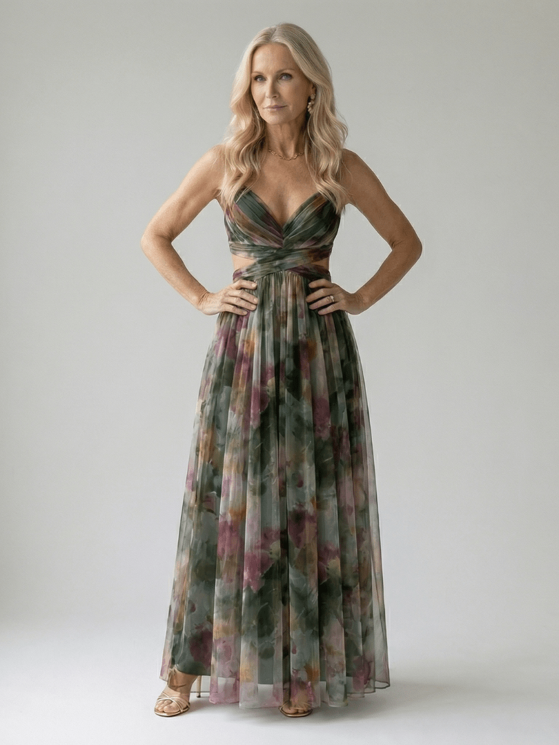 Robe Maxi Sans Manches à Imprimé pour Femme - Emilia Lane