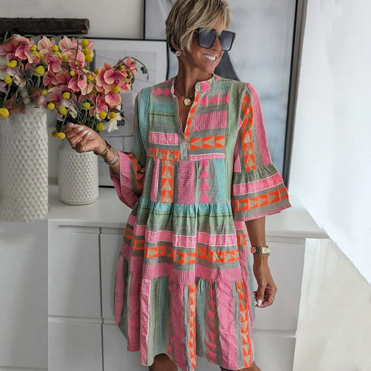 Robe mi - longue à imprimé pour femmes - Emilia Lane