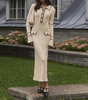 Robe mi - longue ajustée contrastée pour femmes - Emilia Lane