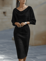Robe midi à manches chauve - souris pour femmes - Emilia Lane