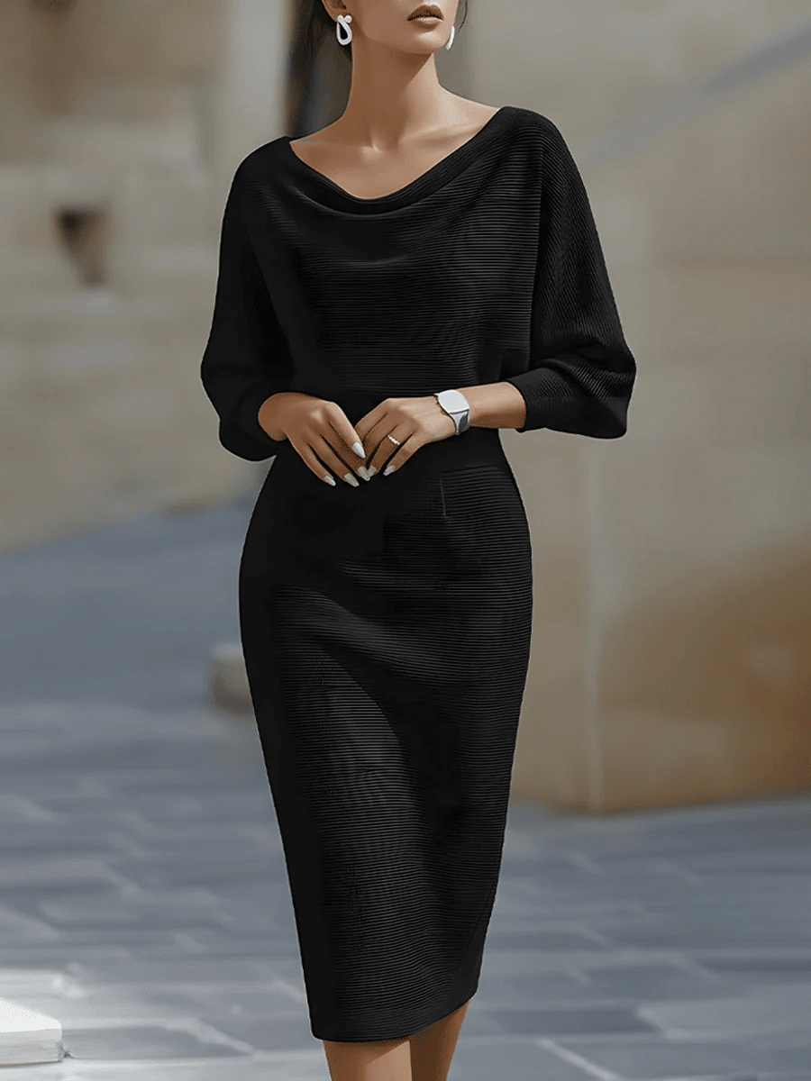 Robe midi à manches chauve - souris pour femmes - Emilia Lane