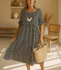 Robe midi à manches courtes pour femmes - Emilia Lane