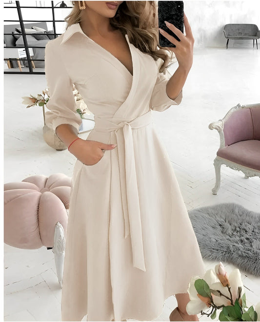 Robe Midi Élégante à Manches Longues pour Femme | Idéale pour les Occasions Spéciales - Emilia Lane