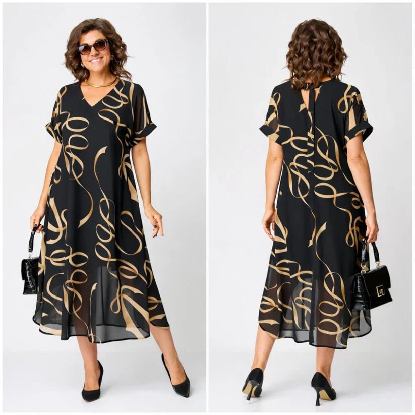 Robe Midi Élégante avec Imprimé pour Femmes - Emilia Lane