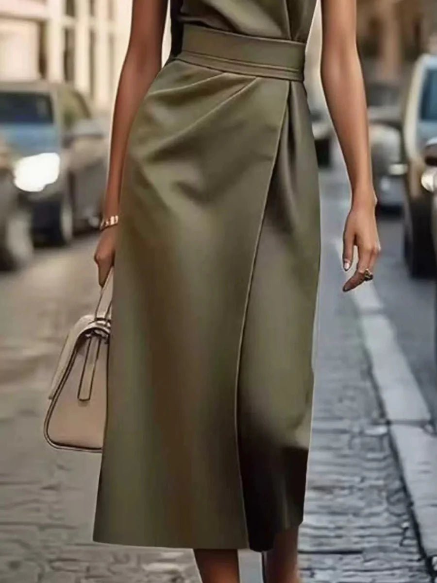 Robe Midi Élégante Sans Manches pour Femmes - Emilia Lane