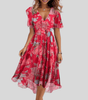 Robe Midi Évasée Col V pour Femmes - Emilia Lane