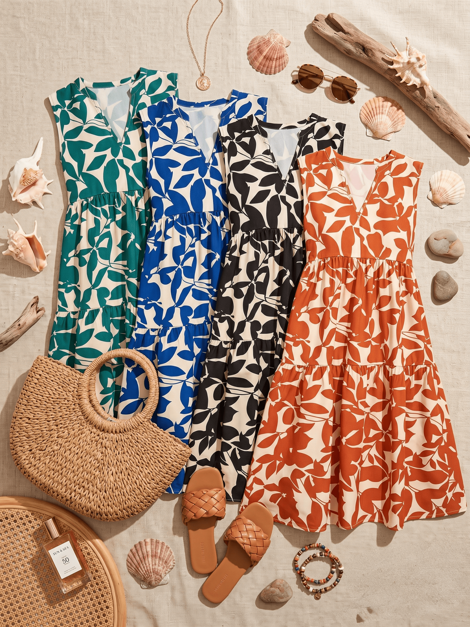 Robe Midi Fluide à Encolure Ronde pour Femme - Emilia Lane