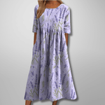 Robe Midi Imprimée à Col Rond pour Femmes - Emilia Lane