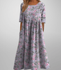 Robe Midi Imprimée à Col Rond pour Femmes - Emilia Lane