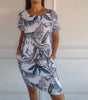 Robe Midi Imprimée à Manches Courtes pour Femmes - Emilia Lane