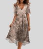 Robe Midi Imprimée Col V pour Femmes - Emilia Lane