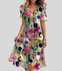 Robe Midi Imprimée Col V pour Femmes - Emilia Lane
