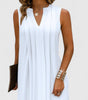 Robe midi sans manches à col en V pour femmes - Emilia Lane