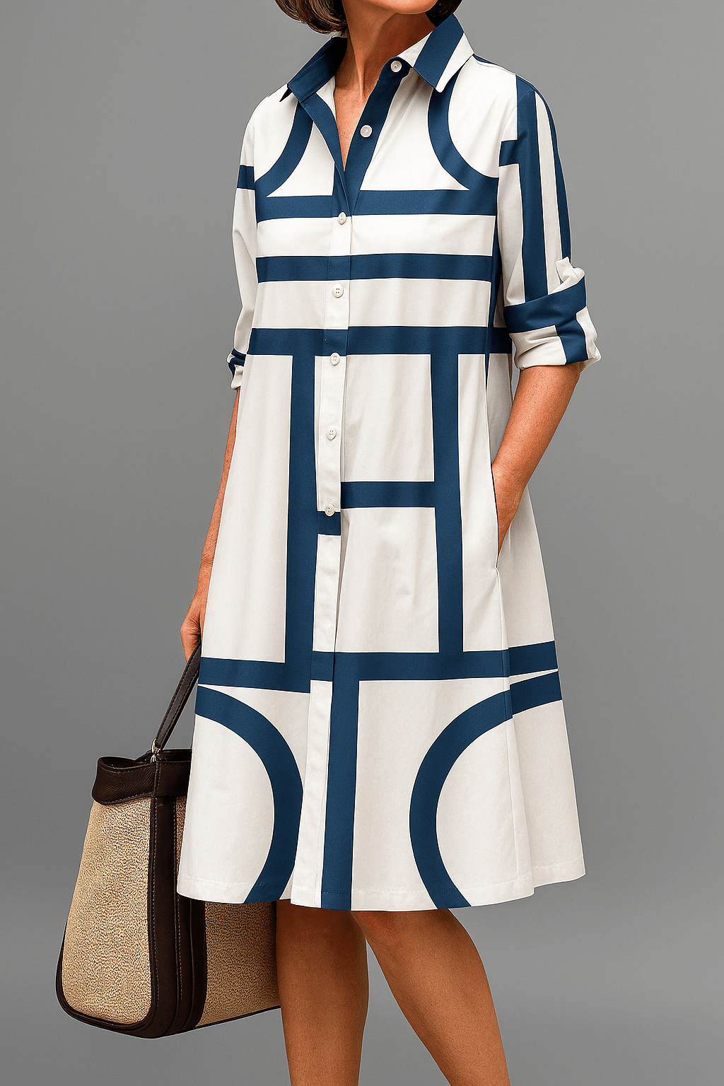 Robe Midi Silhouette Fluide pour Femmes - Emilia Lane