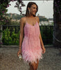 Robe Mini à Détails en Plumes pour Femmes - Emilia Lane